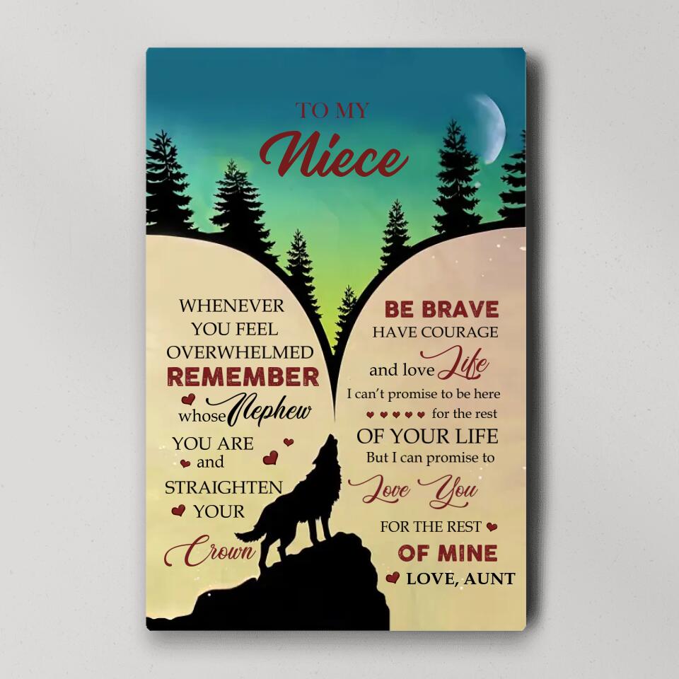 Love Message To Nephew From Aunt - Custom Canvas Poster - Birthday Gift For Nephew For Son
