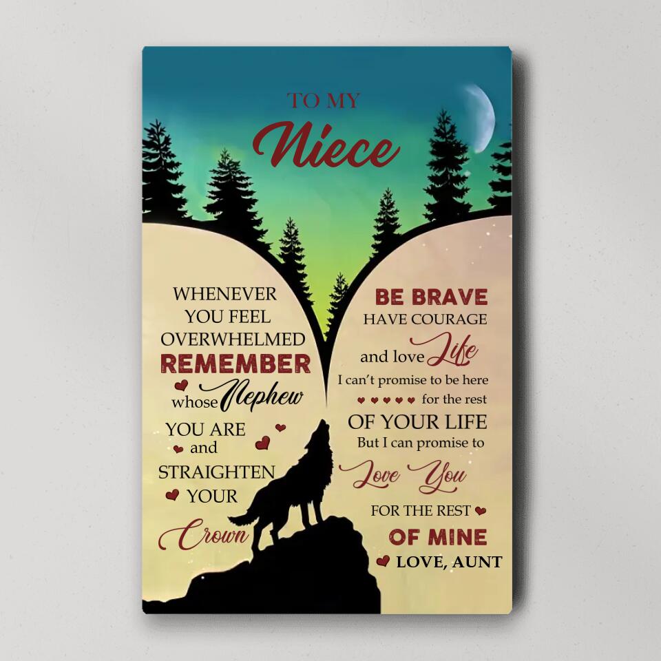 Love Message To Nephew From Aunt - Custom Canvas Poster - Birthday Gift For Nephew For Son