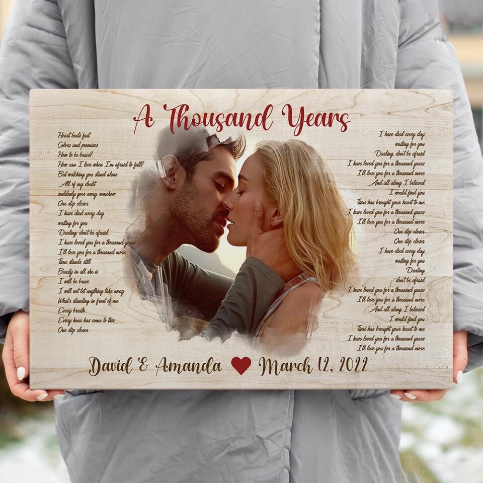 Favorite Song Lyrics Time Fade Away Photo - Custom Canvas Poster - Anniversary Gift For Couples