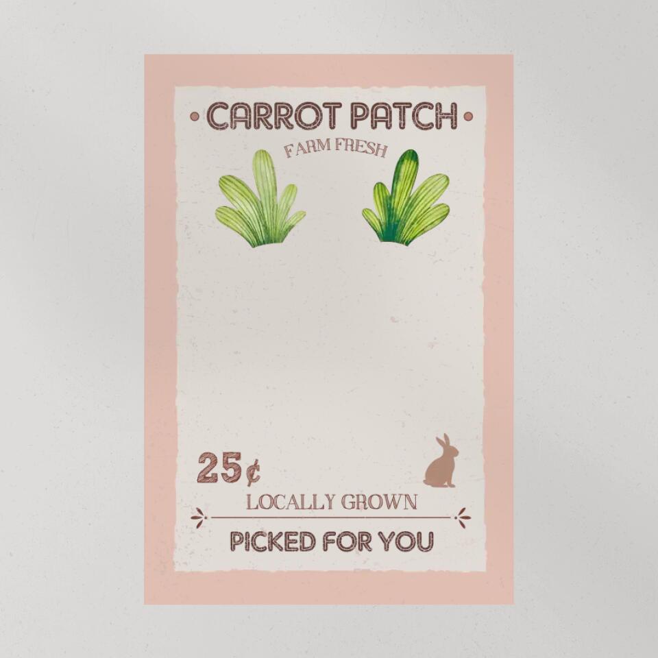 Carrot Patch Farm Fresh Picked For You - Footprint Canvas Poster - Gift For Family