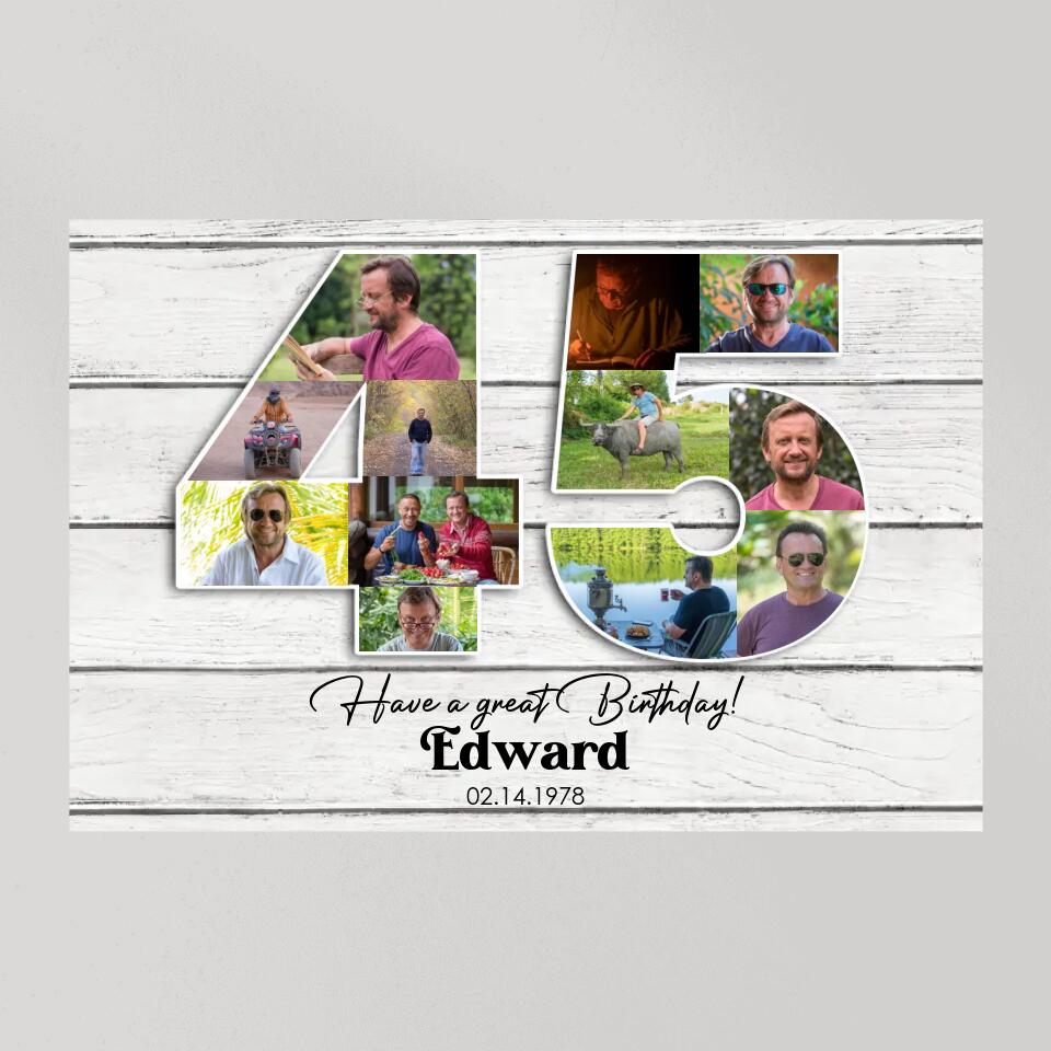 Happy A Great 45th Birthday - Custom Canvas Poster - Birthday Gift For Parents