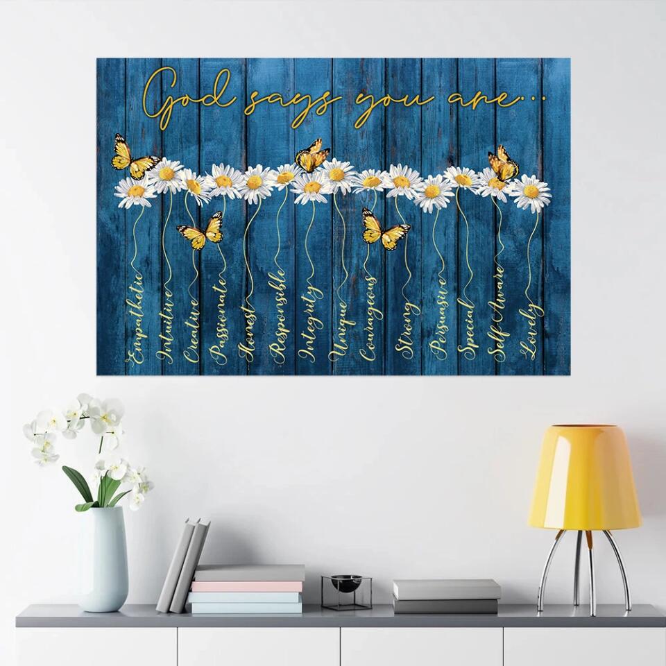 God Says You Are Empathetic Creative - Custom Canvas Poster - Confirmatiion Gift For Her
