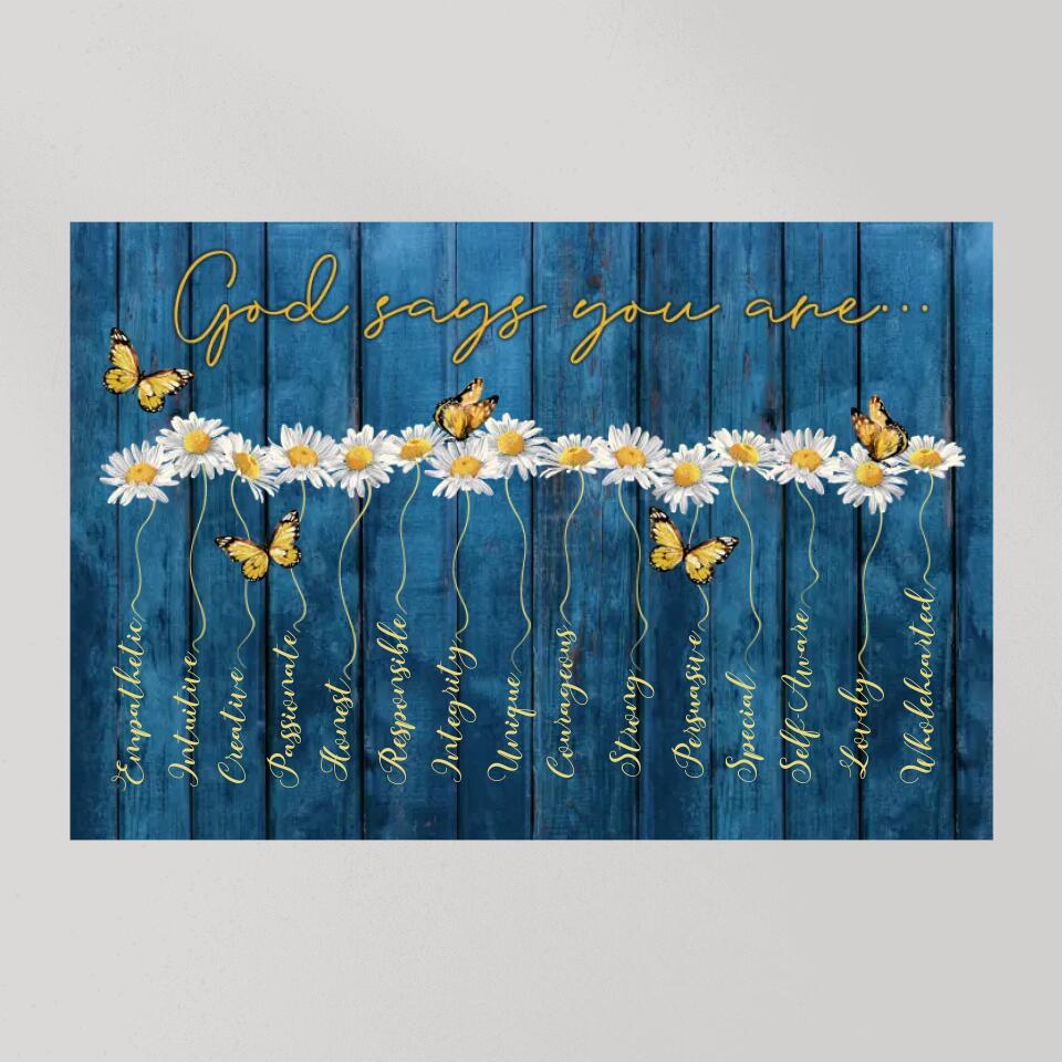 God Says You Are Empathetic Creative - Custom Canvas Poster - Confirmatiion Gift For Her