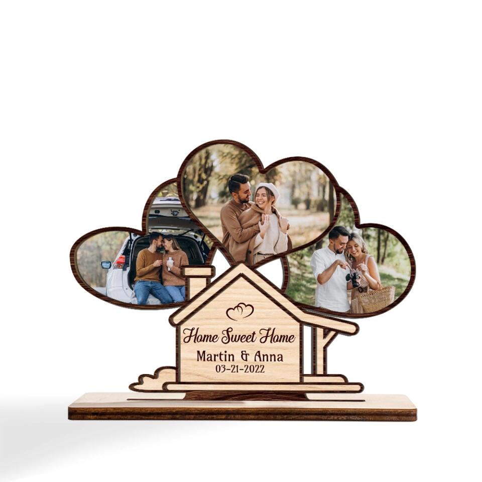 Home Sweet Home - Housewarming Gifts - Custom Wooden Plaque - Anniversary Gift For Couples
