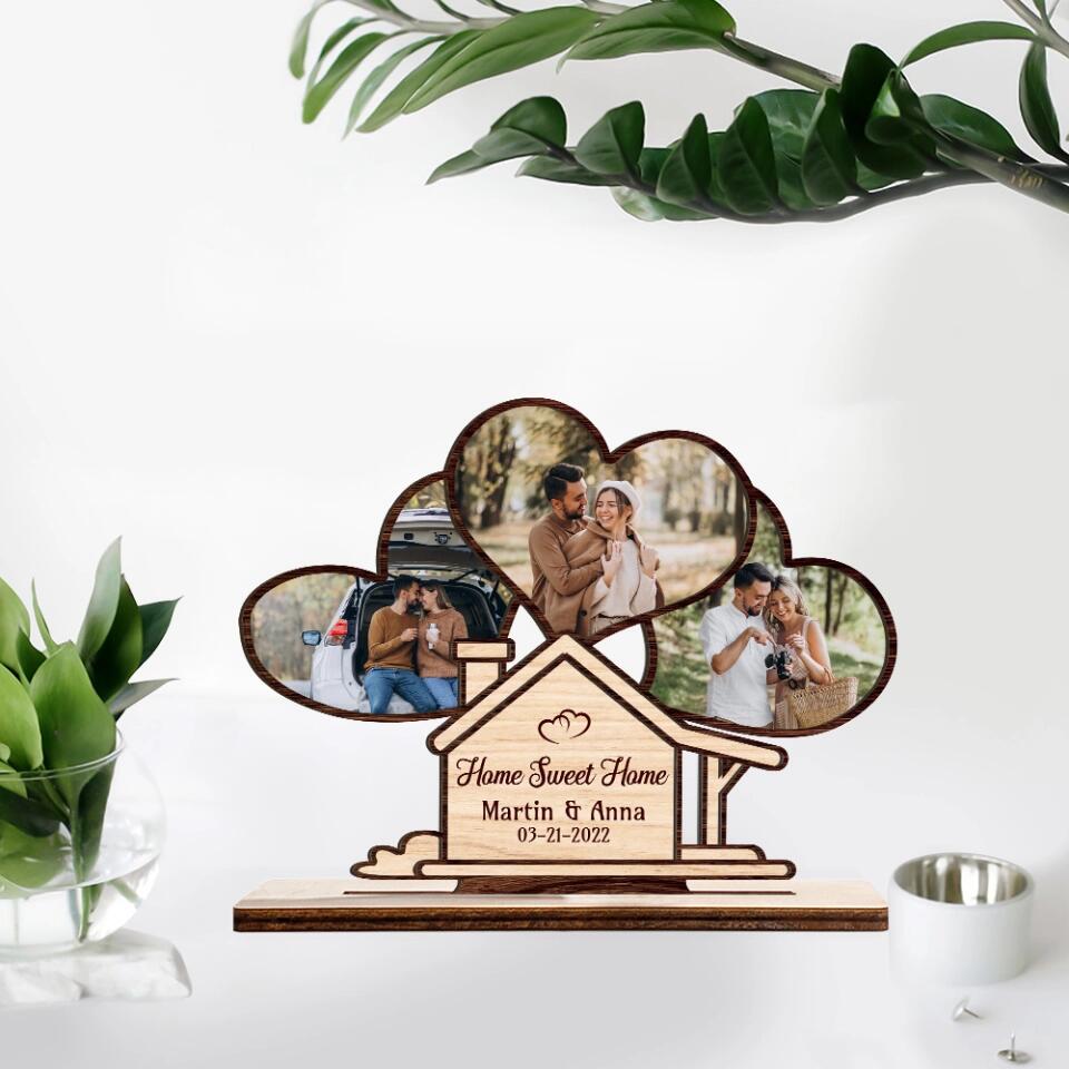 Home Sweet Home - Housewarming Gifts - Custom Wooden Plaque - Anniversary Gift For Couples