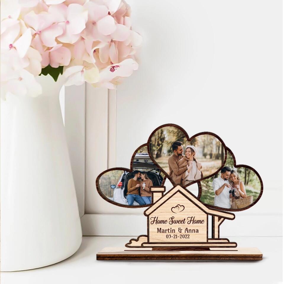 Home Sweet Home - Housewarming Gifts - Custom Wooden Plaque - Anniversary Gift For Couples