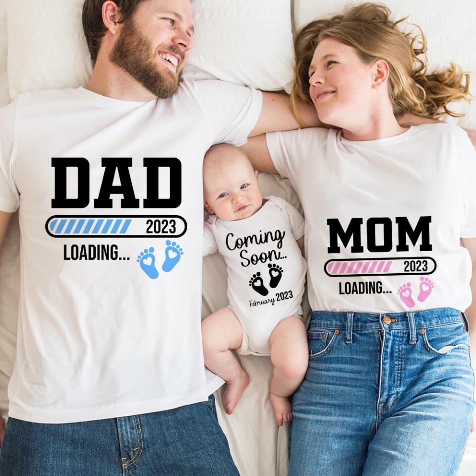 Pregnancy Announcement Onesie And Couple Tshirt Gift For New Parents