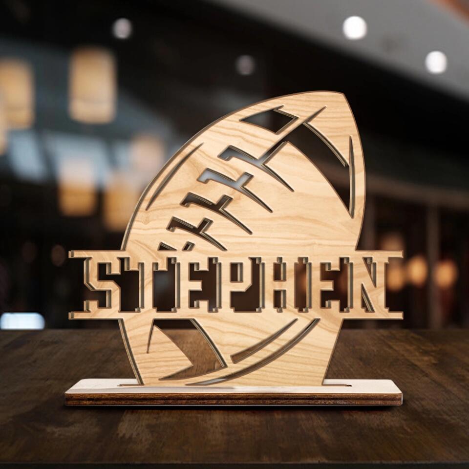Football Lover - Custom Name Wooden Plaque - Best Gift For Him/Her For Football Lovers - Best Home Decor For Football Players - 302IHPNPWP214