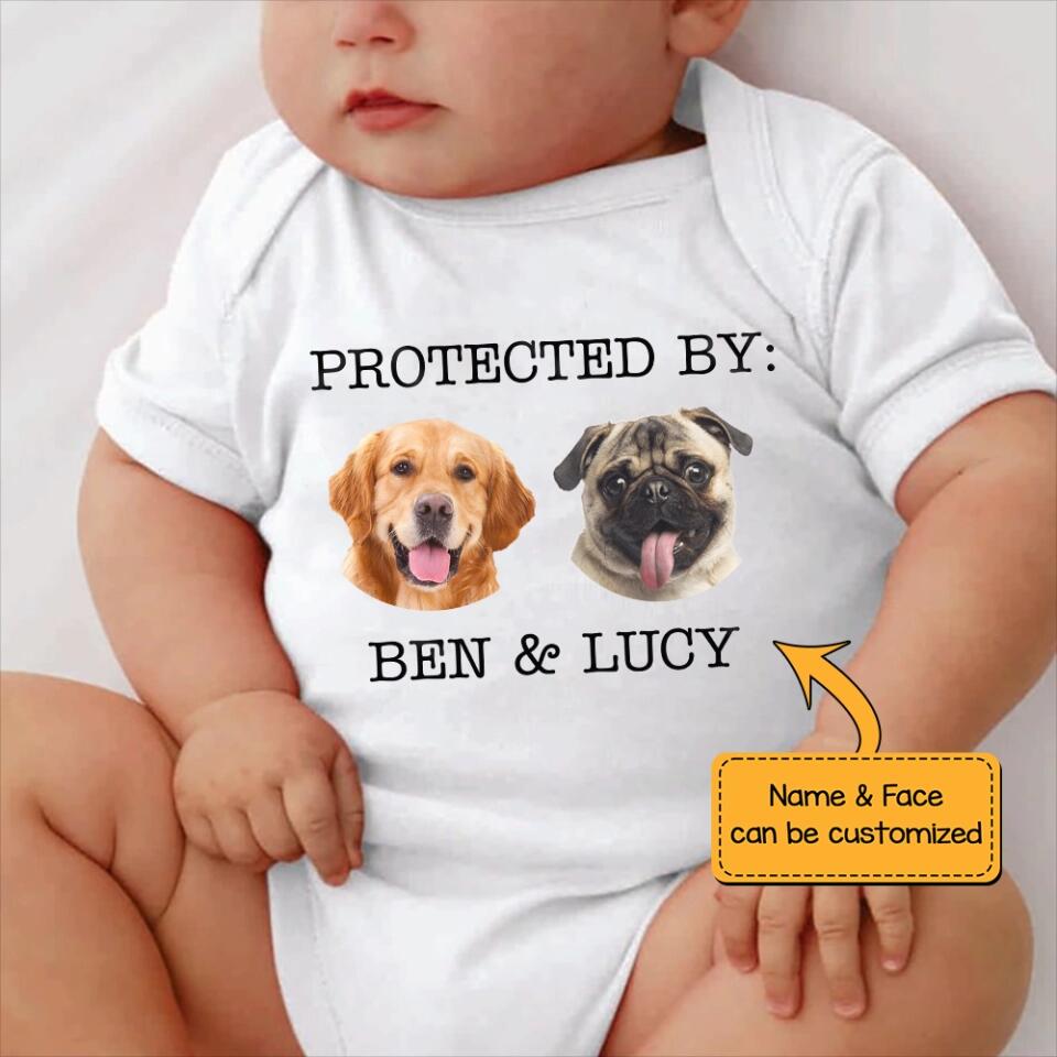 New Born Babies With Family Pets Personalized Baby Bodysuit Gift For New Born Baby