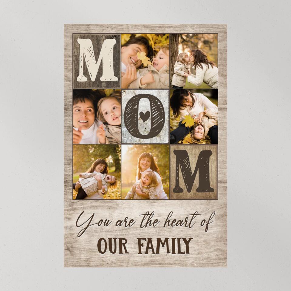 Mom Dad You Are The Heart Of Our Family - Custom Canvas Poster Birthday Gift For Parents