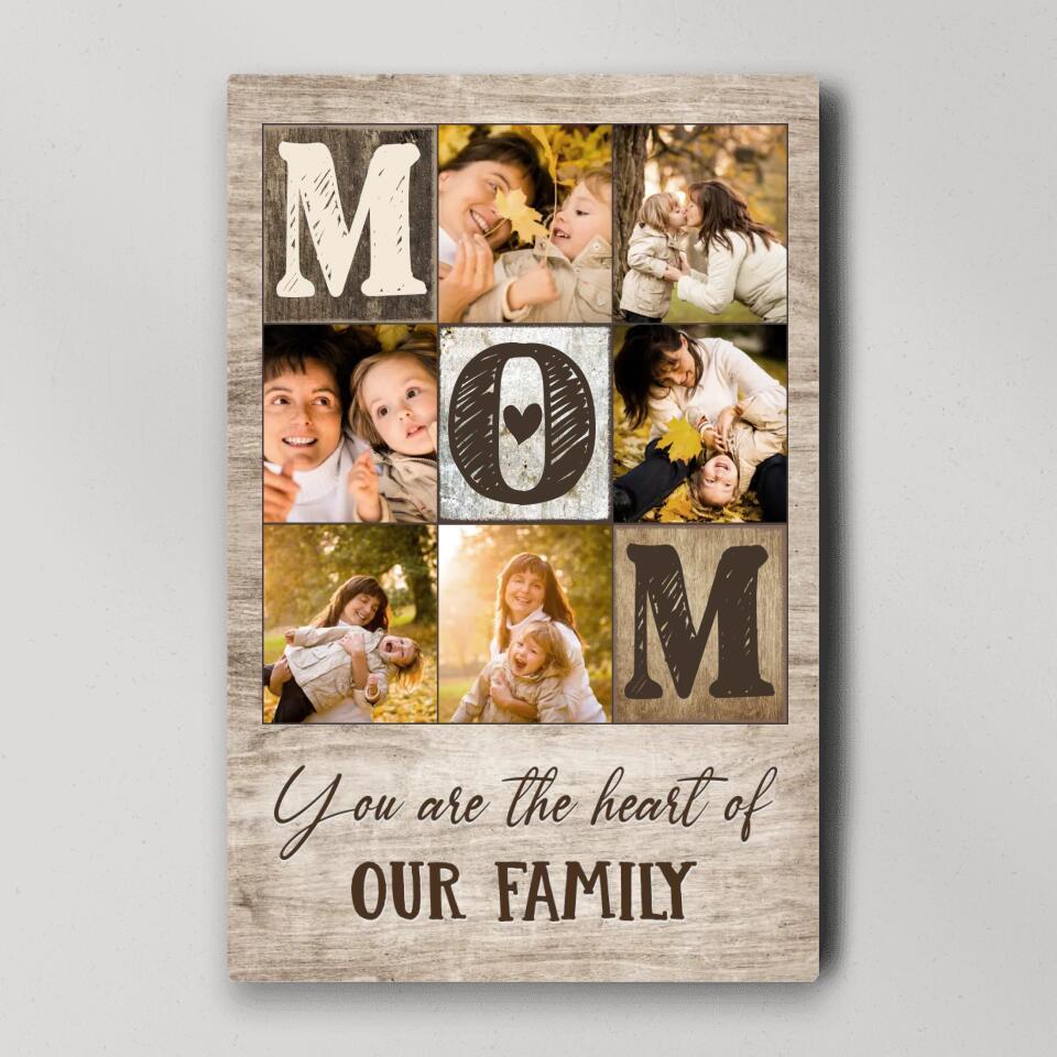 Mom Dad You Are The Heart Of Our Family - Custom Canvas Poster Birthday Gift For Parents