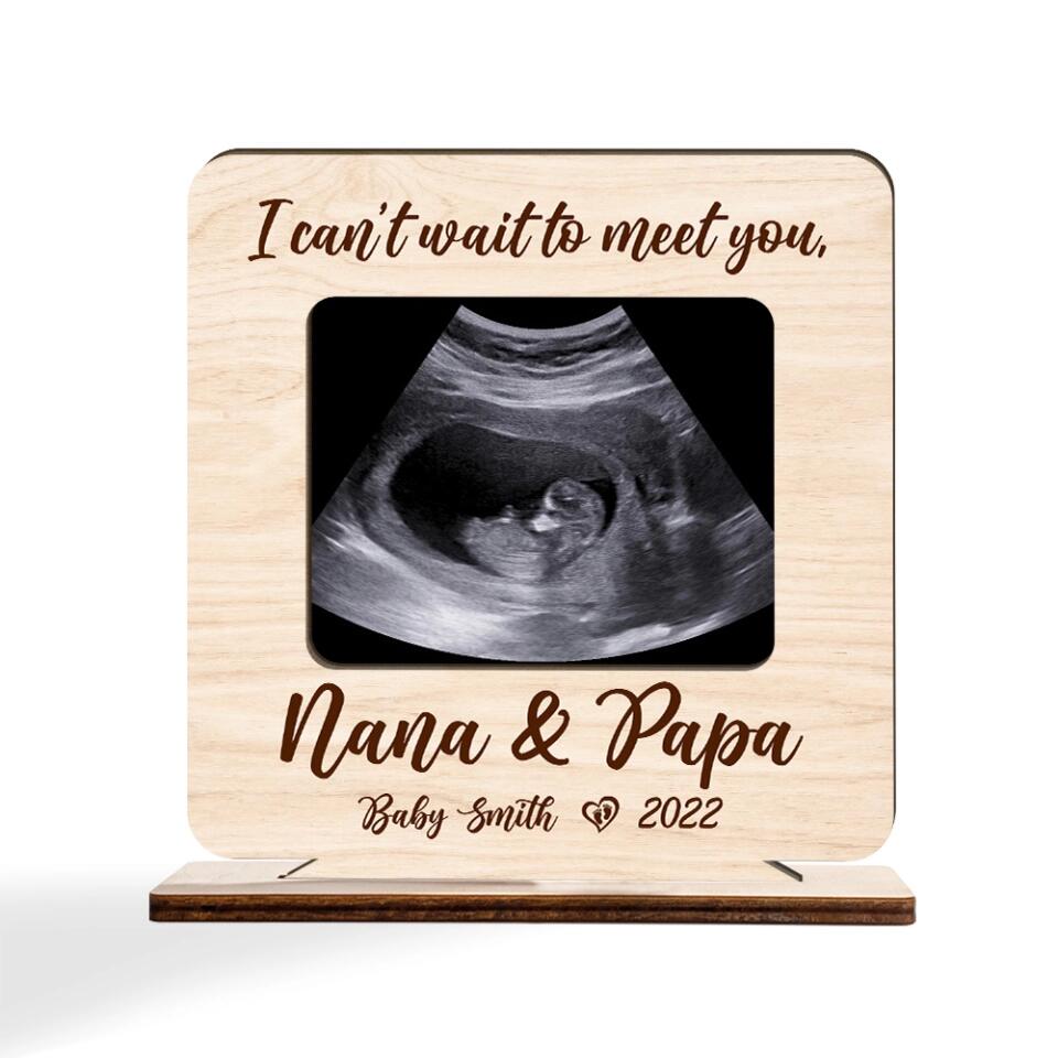 I Can't Wait To Meet You - Personalized Upload Photo Acrylic/Wooden Plaque - Best Gift For Pregnant Wife - Funny Gift For New Parents For Him/Her - 302IHPLNWP242