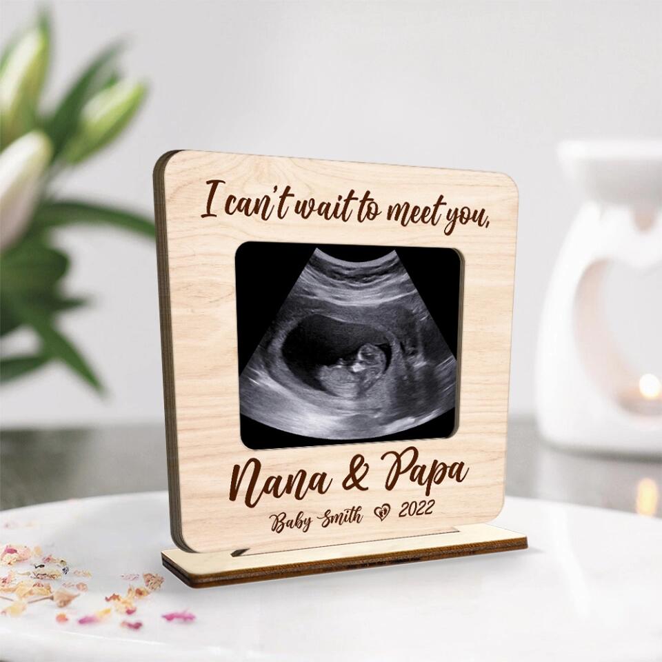 I Can't Wait To Meet You - Personalized Upload Photo Acrylic/Wooden Plaque - Best Gift For Pregnant Wife - Funny Gift For New Parents For Him/Her - 302IHPLNWP242