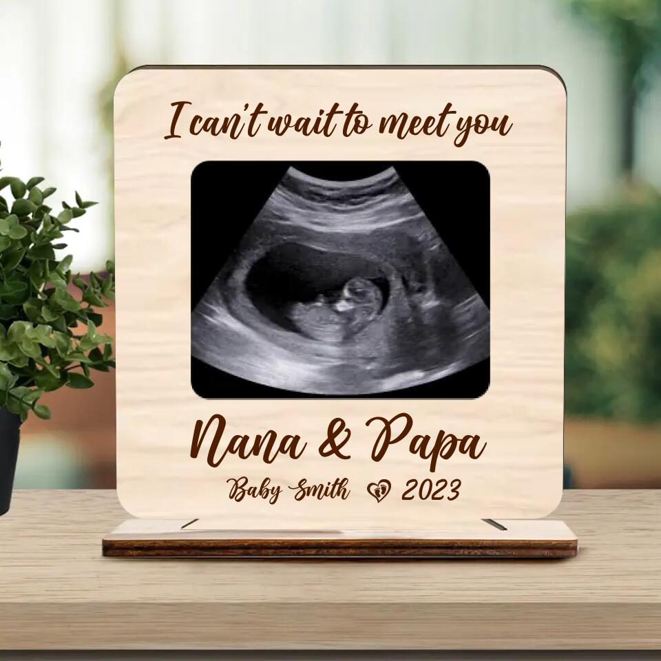 I Can't Wait To Meet You - Personalized Upload Photo Acrylic/Wooden Plaque - Best Gift For Pregnant Wife - Funny Gift For New Parents For Him/Her - 302IHPLNWP242