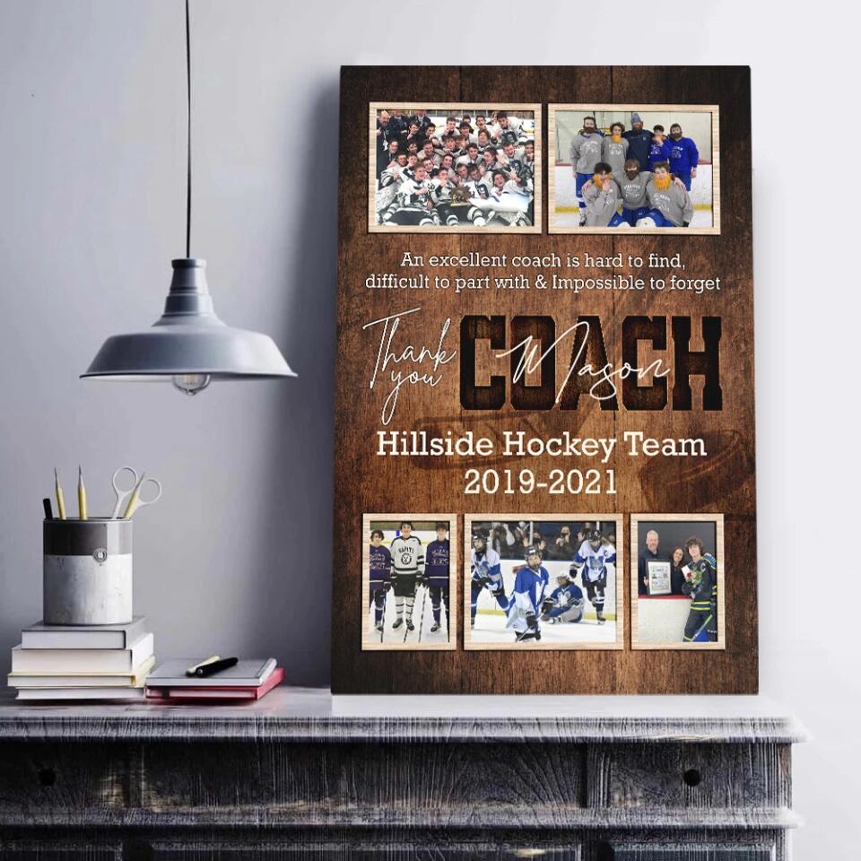 An Exellent Coach Is Hard To Find - Custom Canvas Poster - Appreciation Gift For Hockey Coaches