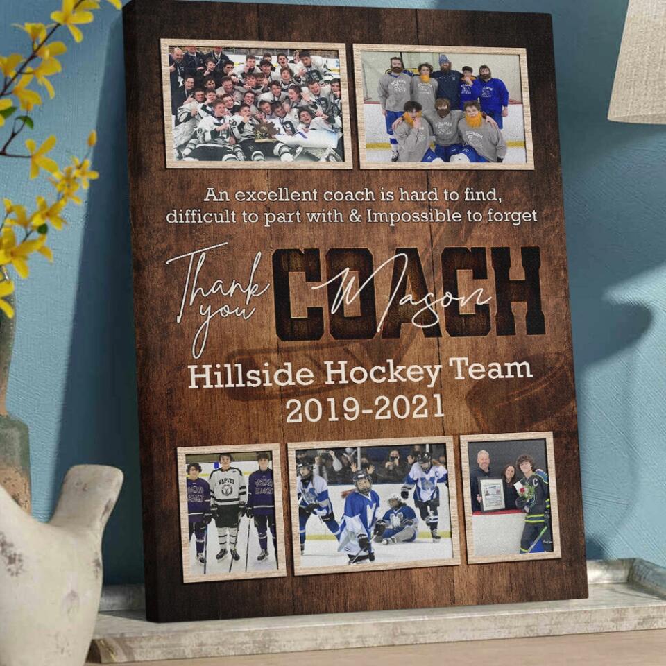 An Exellent Coach Is Hard To Find - Custom Canvas Poster - Appreciation Gift For Hockey Coaches