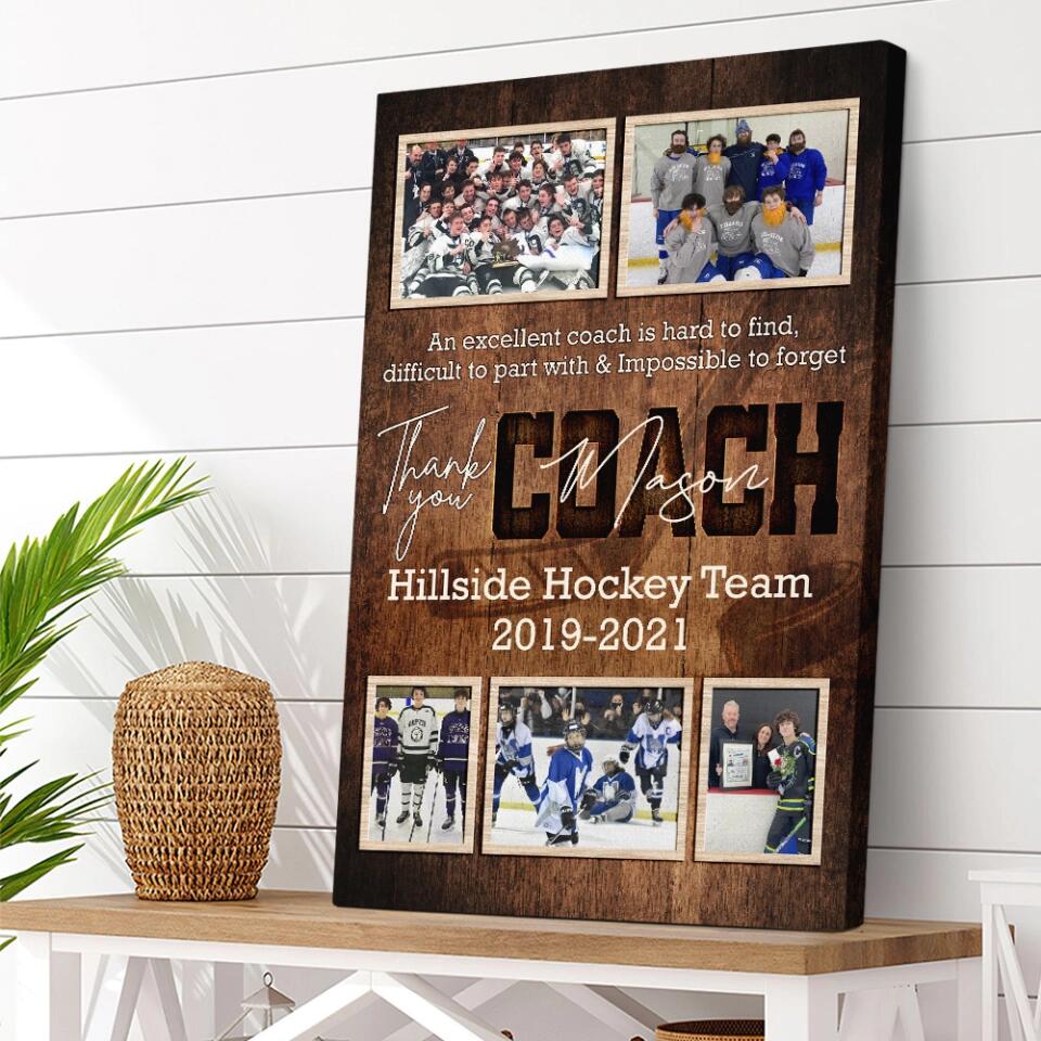 An Exellent Coach Is Hard To Find - Custom Canvas Poster - Appreciation Gift For Hockey Coaches