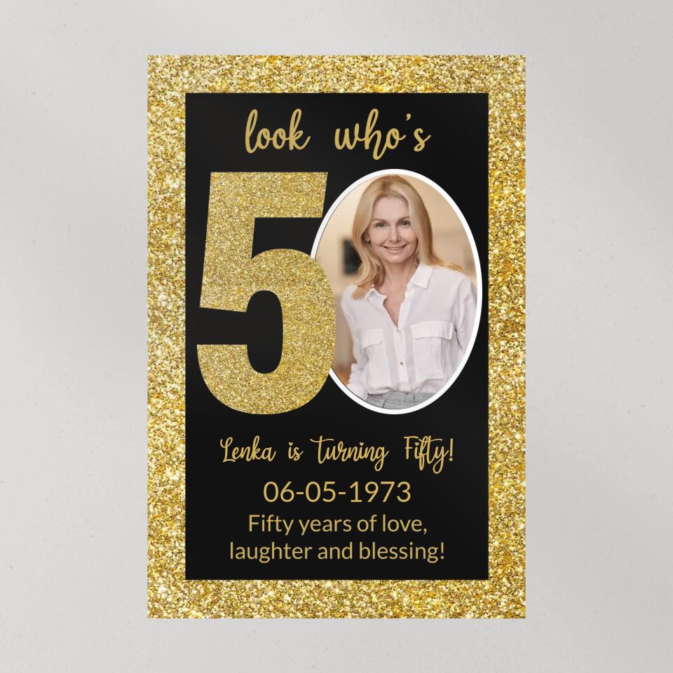 Look Who's 50 Fifty Years Of Love - Custom Canvas Poster - Birthday Gift For Mom