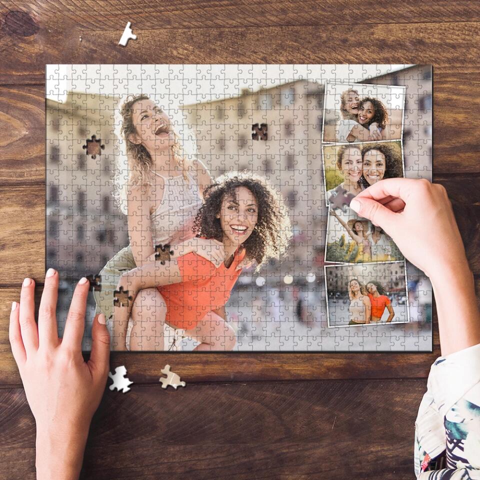 Personalized Valentine Gifts - Custom Photo Collage - Jigsaw Puzzle - Gift For Family Couple Friends