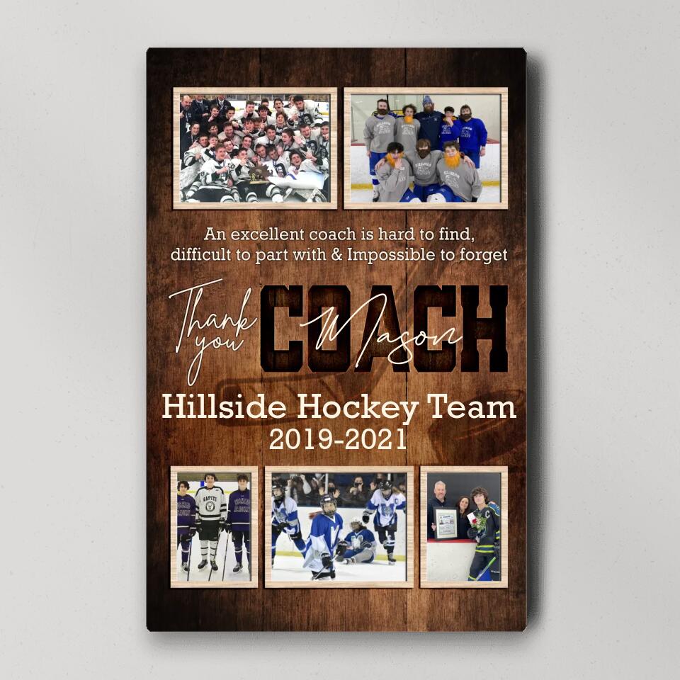 An Exellent Coach Is Hard To Find - Custom Canvas Poster - Appreciation Gift For Hockey Coaches