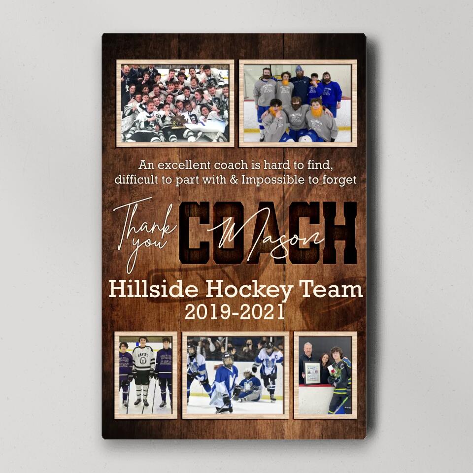 An Exellent Coach Is Hard To Find - Custom Canvas Poster - Appreciation Gift For Hockey Coaches