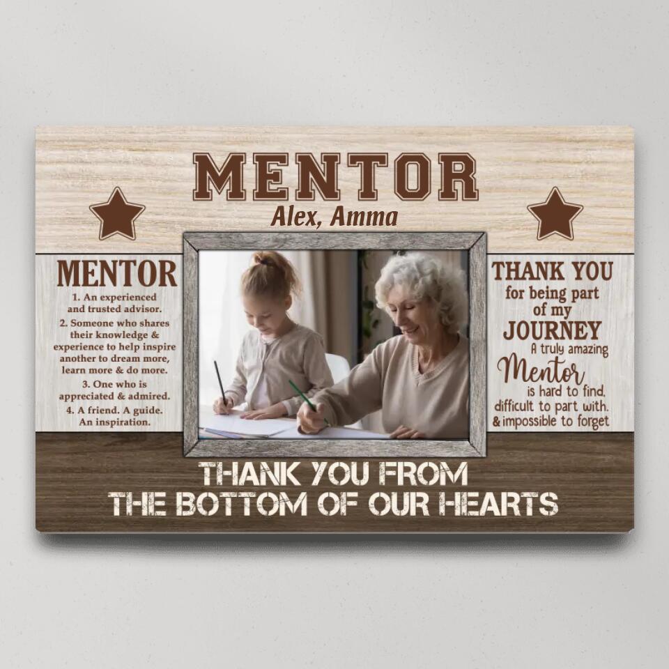 Definition Of Mentor Thank You - Custom Canvas Poster - Appreciation Gift For Mentor Boss