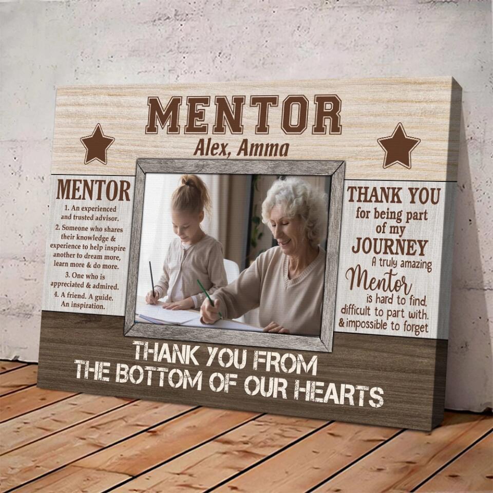 Definition Of Mentor Thank You - Custom Canvas Poster - Appreciation Gift For Mentor Boss