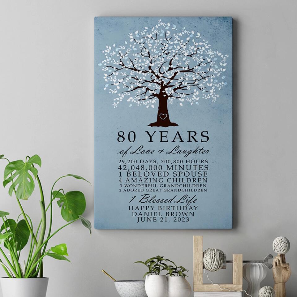 Years Of Love And Laughter - Custom Canvas Poster - Birthday Gift For Grandparents