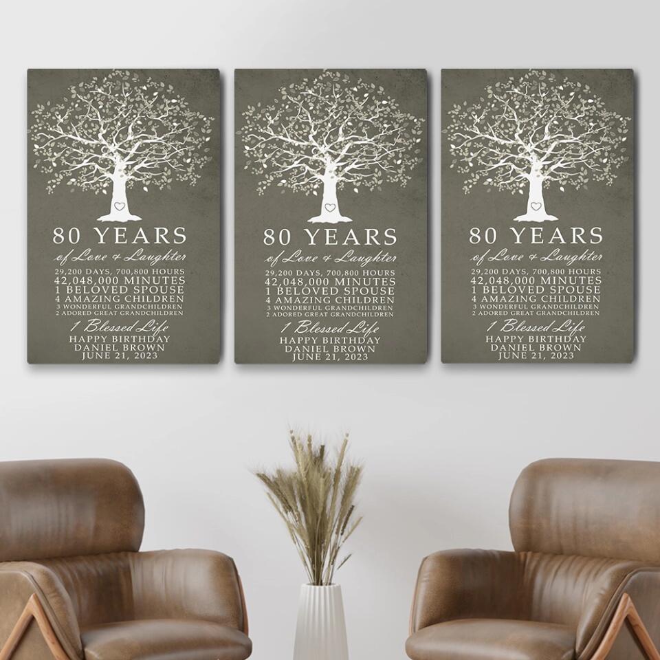 Years Of Love And Laughter - Custom Canvas Poster - Birthday Gift For Grandparents