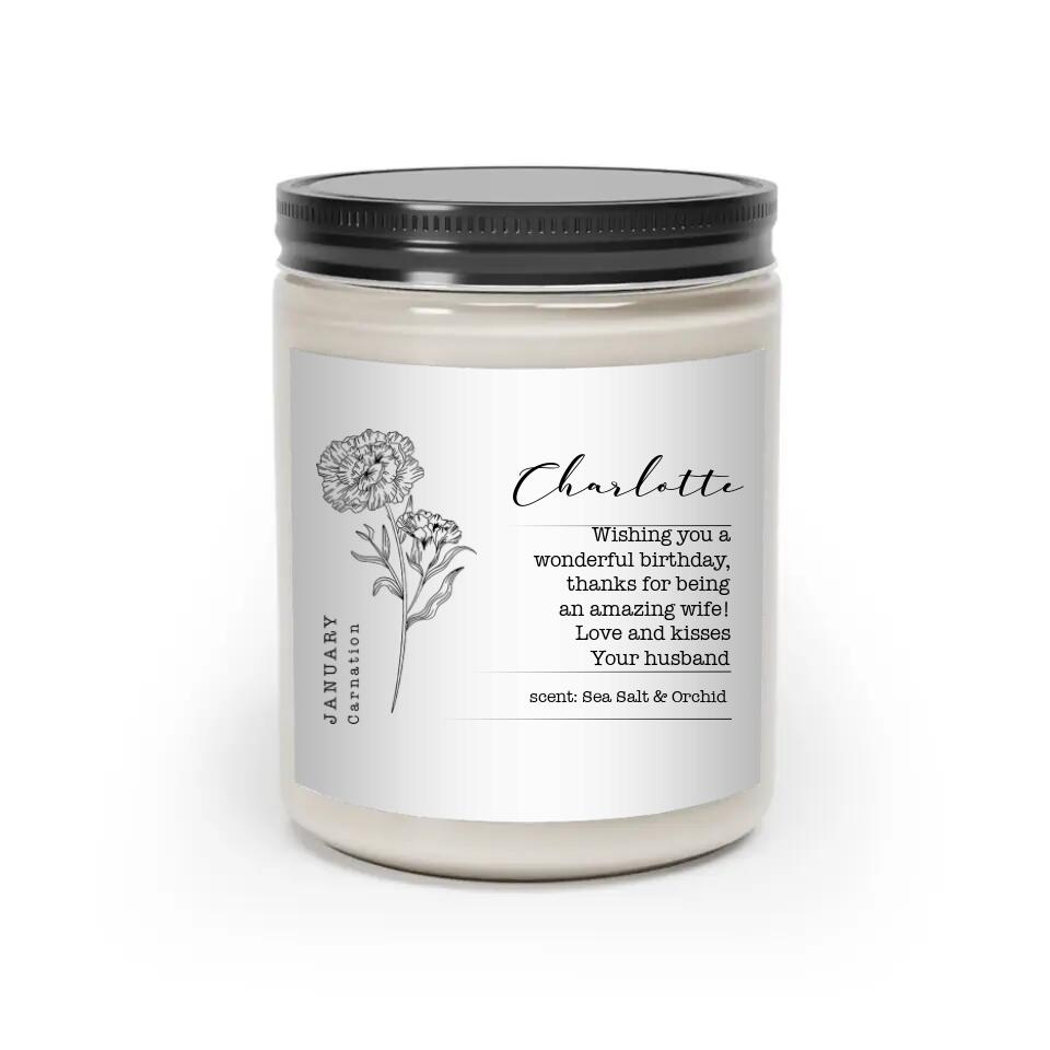 Wishing You A Wonderful Birthday - Personalized Scented Soy Candle - Gift For Birthday