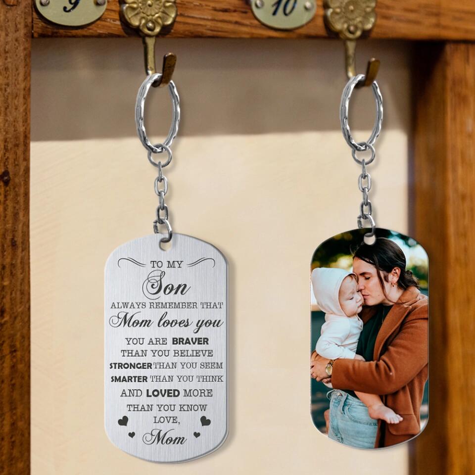 You're Braver Than You Believe, Encouraging Gift from Parent, Personalized Photo Keychain