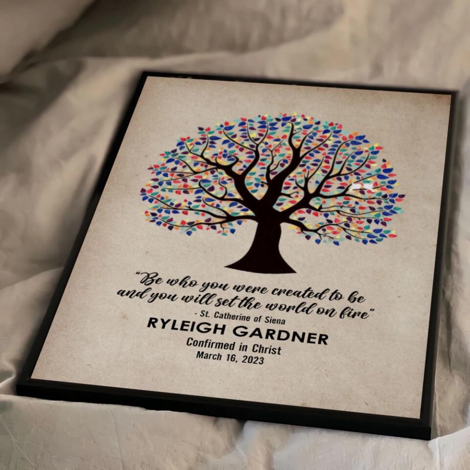 Be Who You Were Created To Be Vintage Tree - Custom Canvas Poster - Confirmation Gift