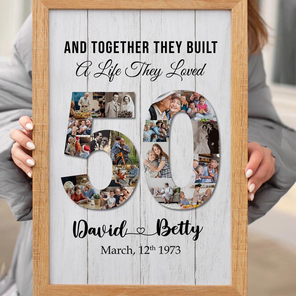 And Together They Built A Life They Loved - Custom Canvas Poster - 50th Anniversary Gift For Couples