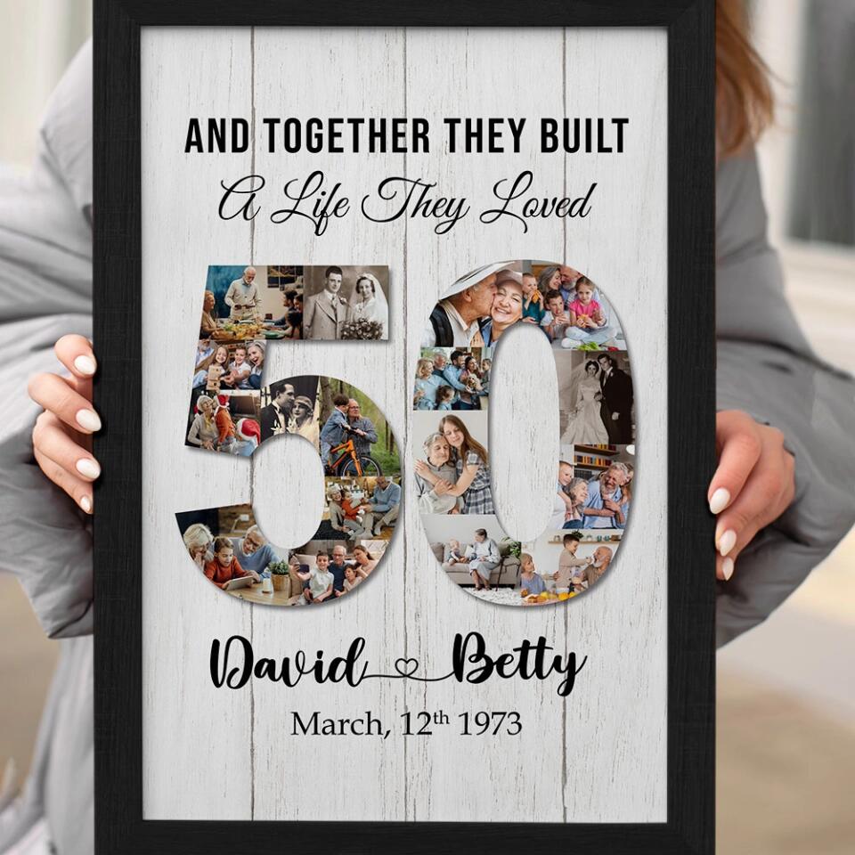 And Together They Built A Life They Loved - Custom Canvas Poster - 50th Anniversary Gift For Couples