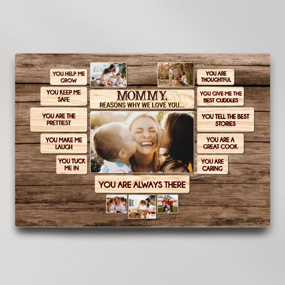 11 Reasons Why We Love Daddy/Mommy - Custom Canvas Poster - Birthday Gift For Parents Grandparents