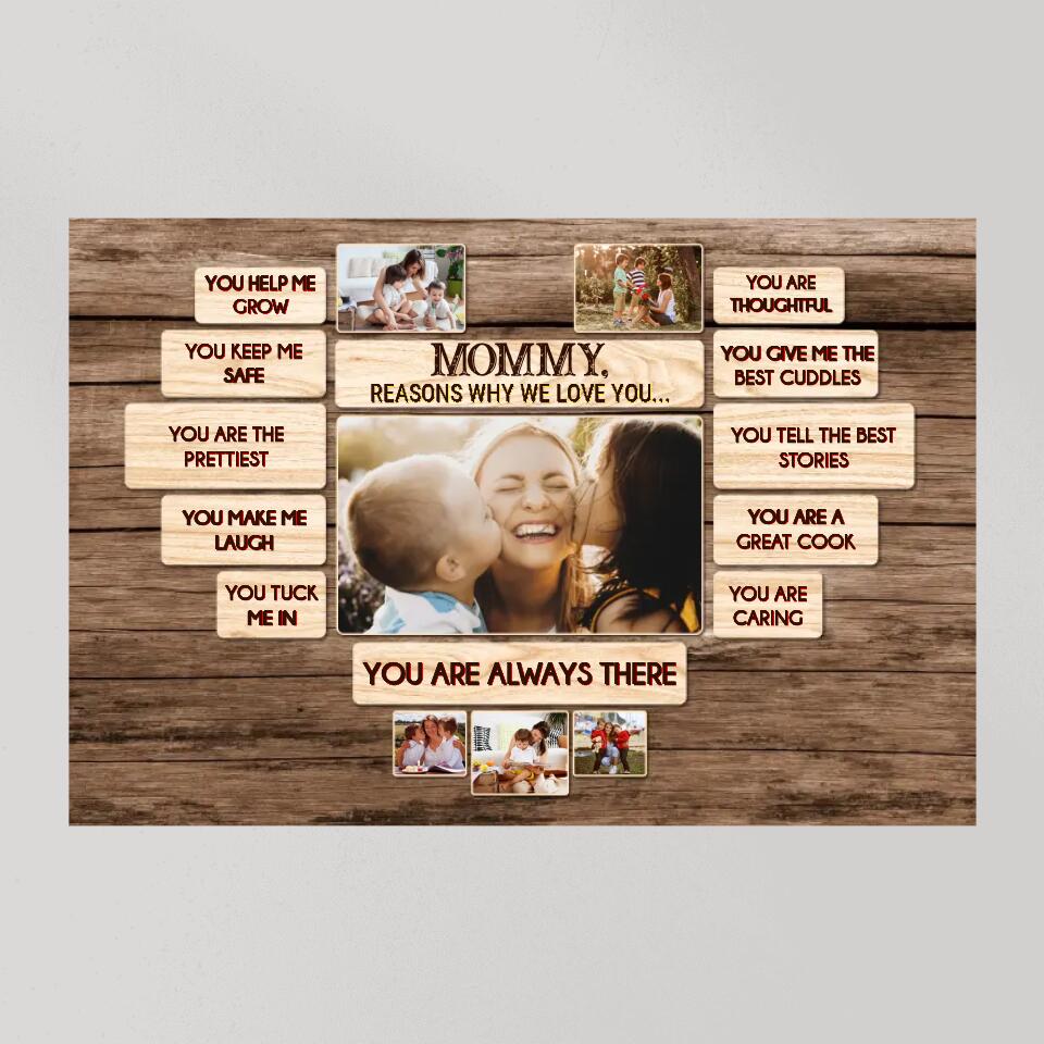 11 Reasons Why We Love Daddy/Mommy - Custom Canvas Poster - Birthday Gift For Parents Grandparents