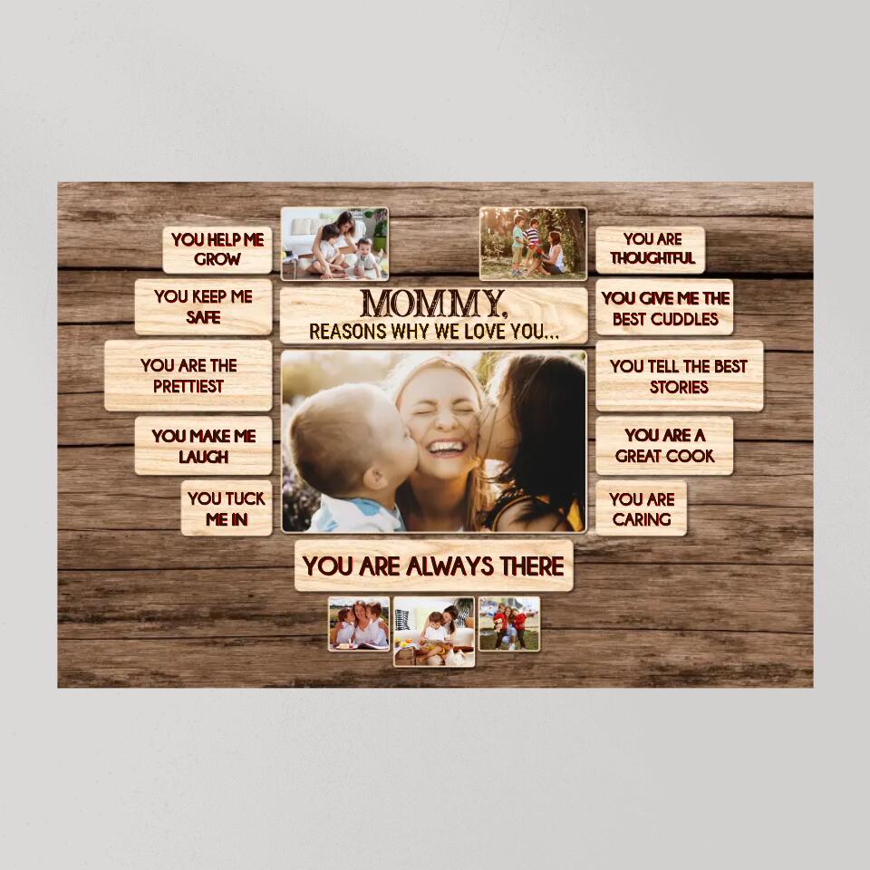 11 Reasons Why We Love Daddy/Mommy - Custom Canvas Poster - Birthday Gift For Parents Grandparents