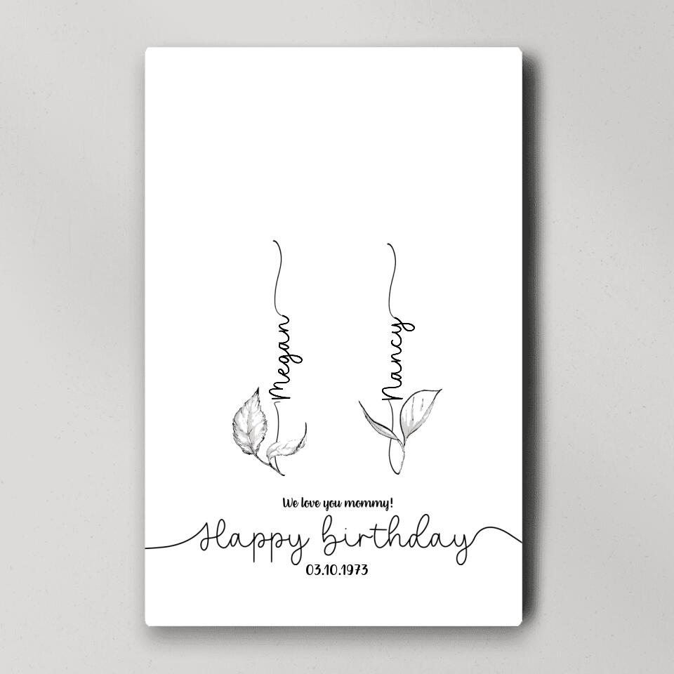 We Love You Mommy Handprint - Custom Canvas Poster - Birthday Gift For Mom