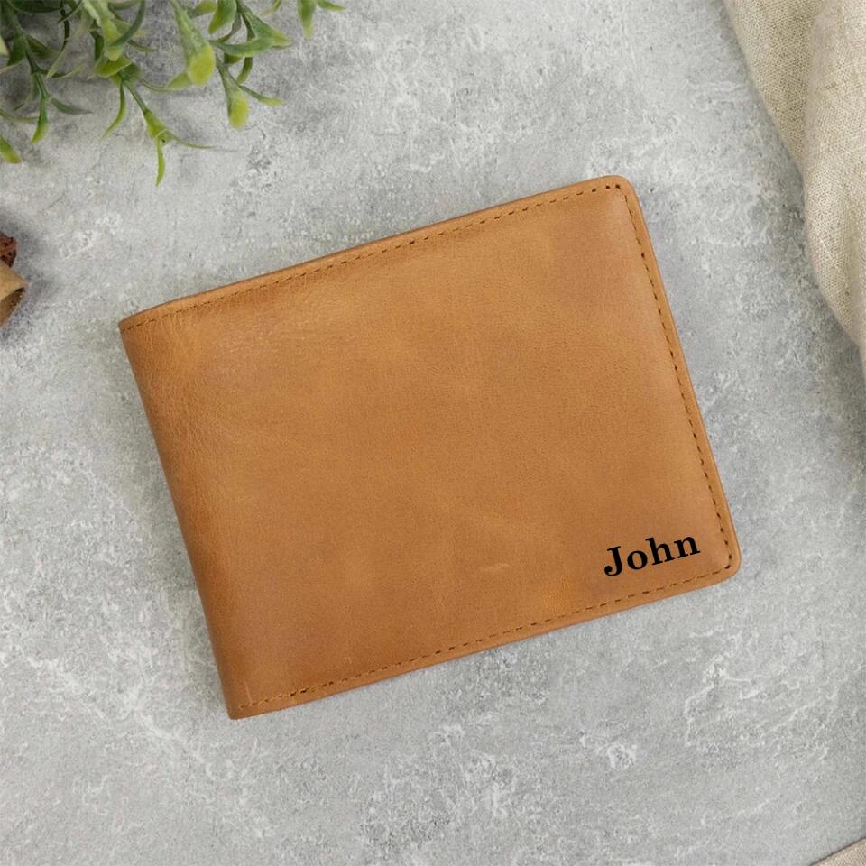 Welcom To Our Family - Personalized Men's Engraved Leather Wallet - Gift For Son-in-law On Birthday