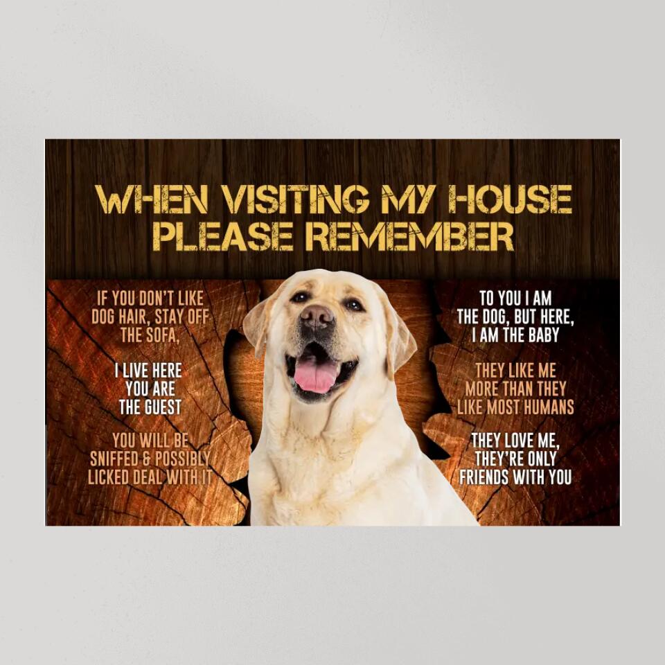 When Visiting My House Please Remember - Custom Canvas Poster - Gift For Dog Lovers