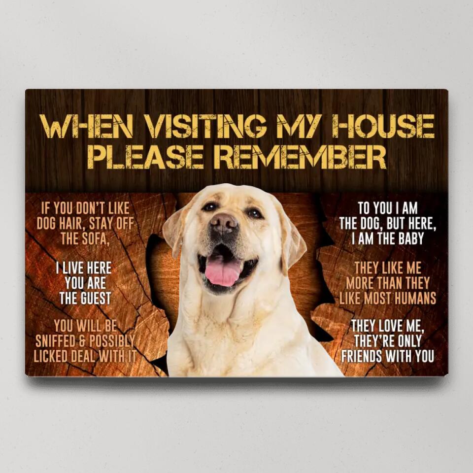 When Visiting My House Please Remember - Custom Canvas Poster - Gift For Dog Lovers