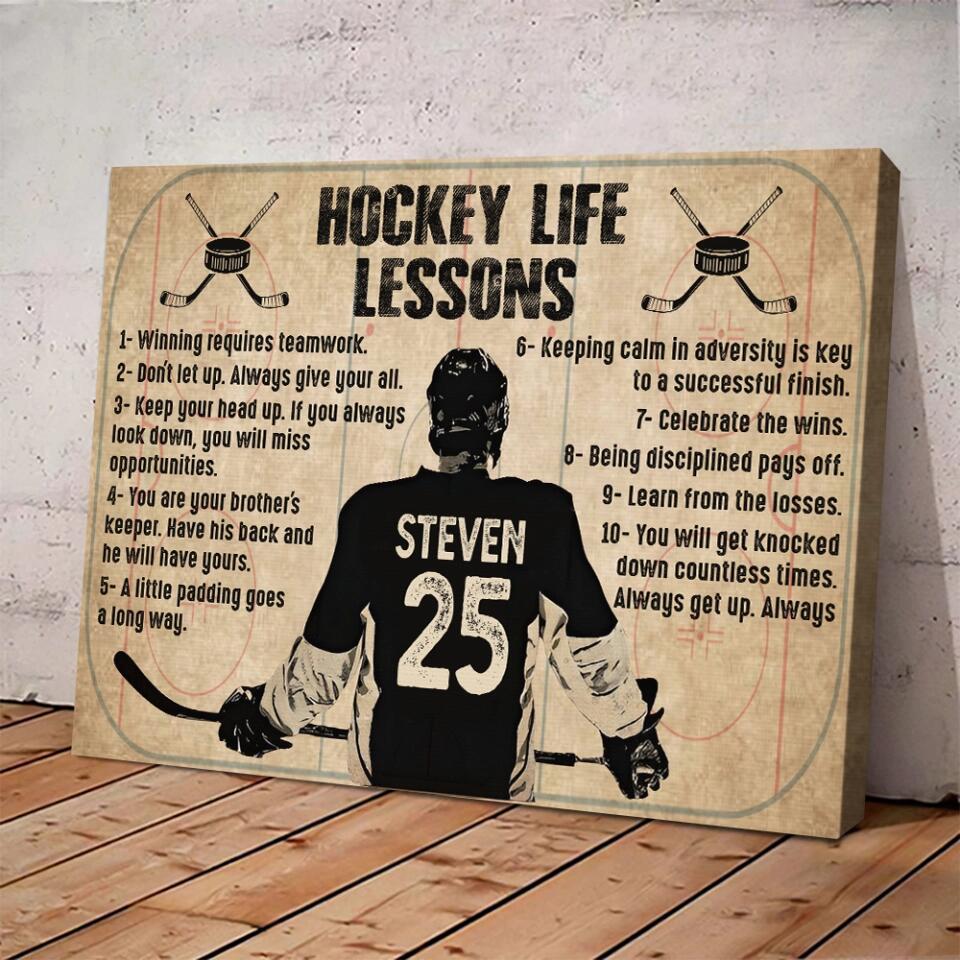Hockey Life Lessons - Custom Canvas Poster - Anniversary Gift For Hockey Lovers