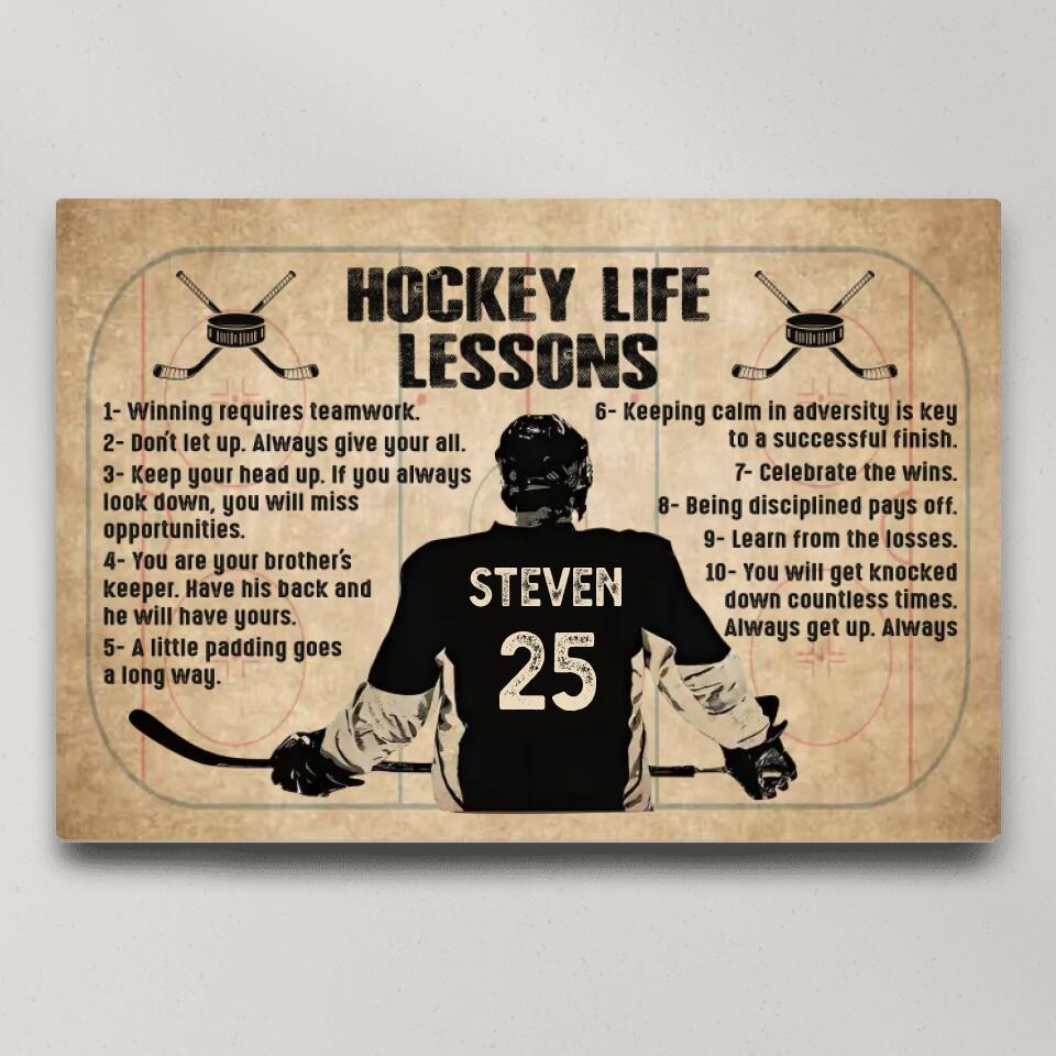 Hockey Life Lessons - Custom Canvas Poster - Anniversary Gift For Hockey Lovers