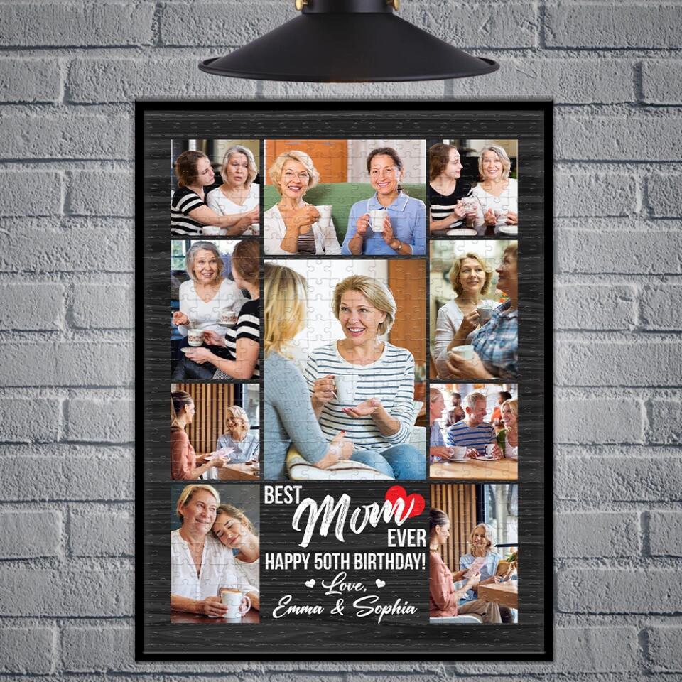 Best Mom Ever Happy Birthday - Rectangle Puzzle Custom Photos - Gift for Mom on Birthday