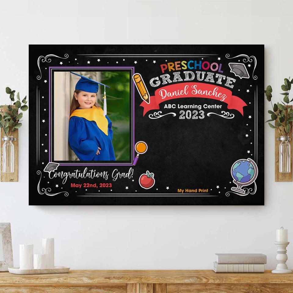 Preschool Graduate ABC Learning Center - Custom Canvas Poster - Graduation Gift For Son Daughter