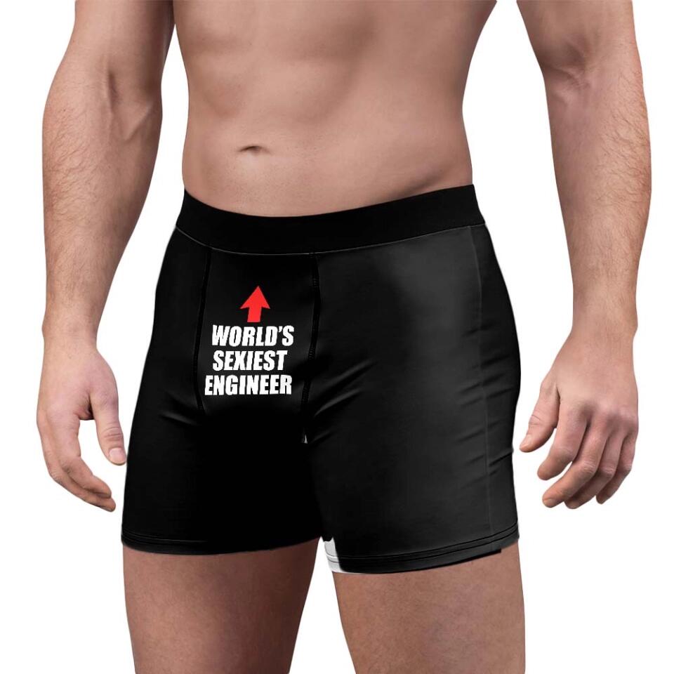 World's Sexiest - Personalized Men's Boxer with Job's Name - Funny Gift for Him