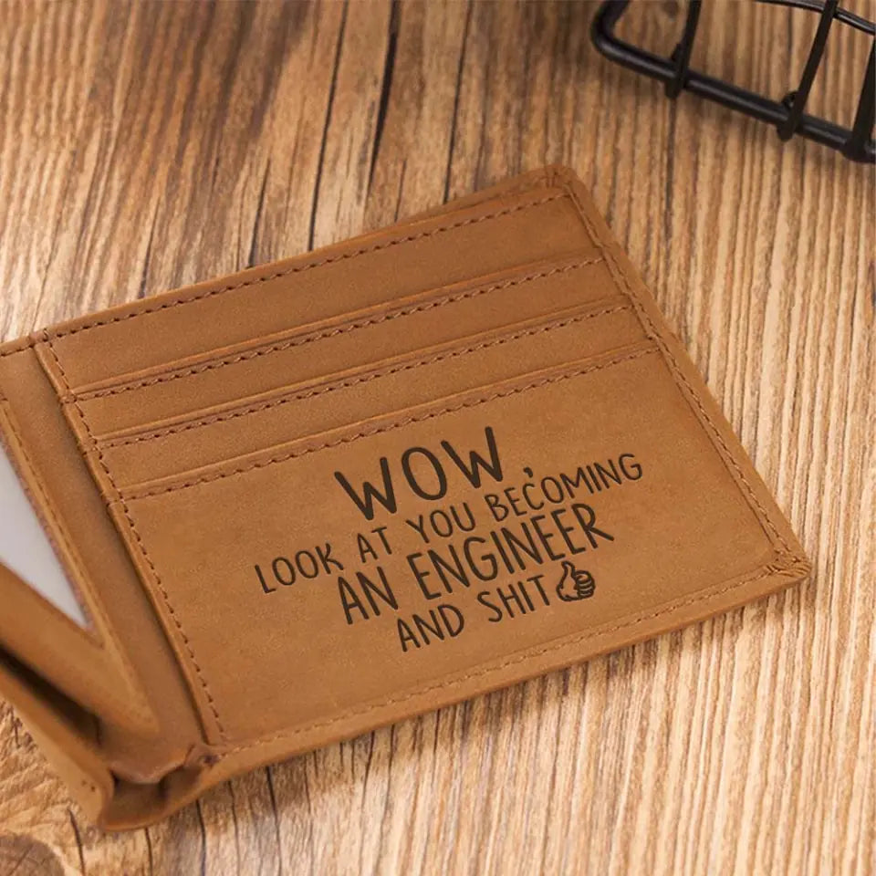Wow Look At You Become a Scientist And Shit - Personalized Wallet - Custom Job Title - New Job Gift
