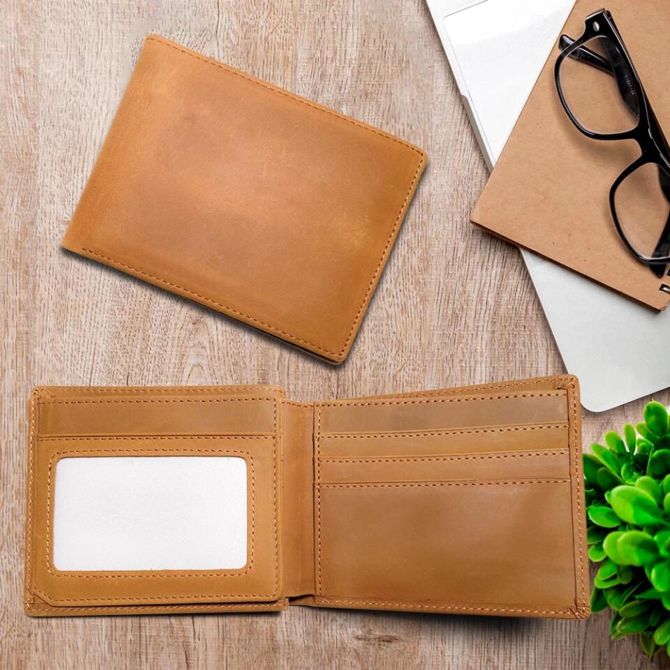 Basketball Art with Name - Personalized Engraved Leather Waller - Men Gift for Basketball Lover