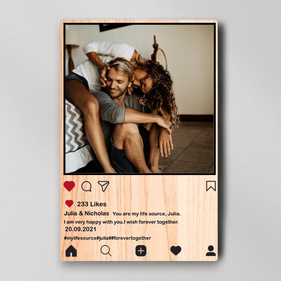 Insta Background You Are My Life Custom Canvas Poster Anniversary Gift For Couples