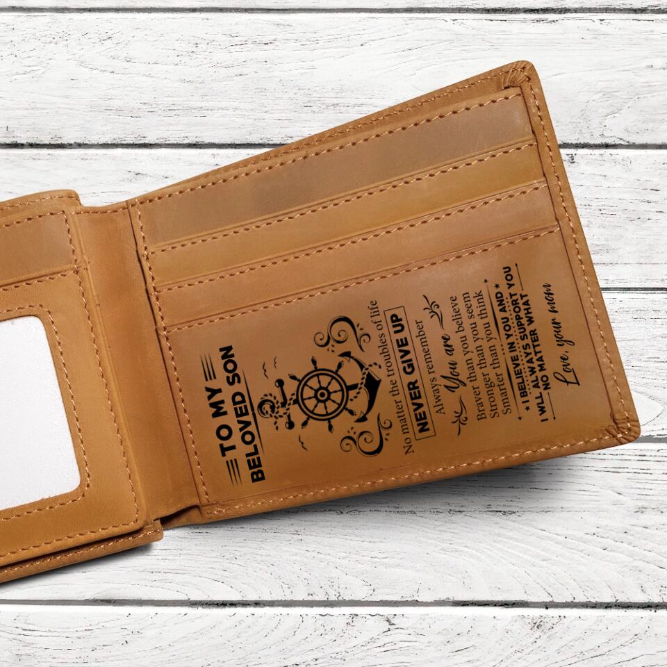 No Matter The Troubles Of Life - Personalized Engraved Leather Wallet - Best Graduation Gift For Son For Grandson | 303IHPTLLW404
